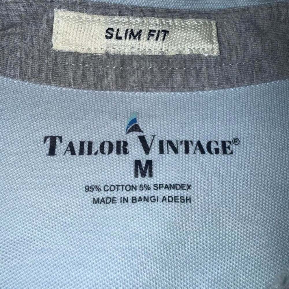 Tailor Vintage Light Blue Long Sleeve Button Up Shirt M Slim Fit